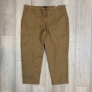 Banana Republic Tapered Mid-Rise Ankle Pants Khaki Brown XL Utility Drawstring